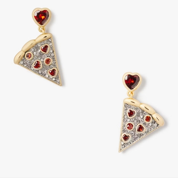 kate spade Jewelry - Kate Spade Pizza My Heart Drop Earrings With Dust Bag NWT